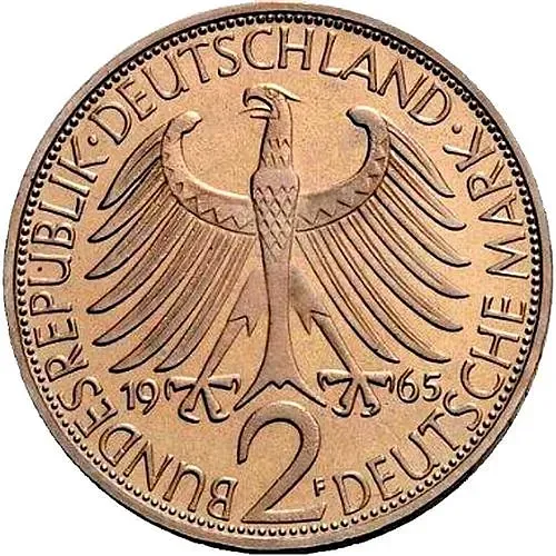 2 марки 1965, F, Макс Планк [Германия]