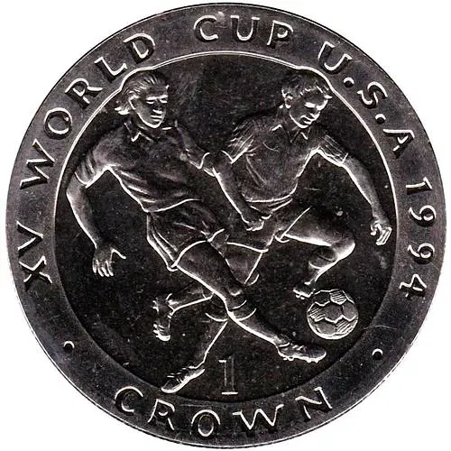 1 крона 1994, ЧМ по футболу в США [Остров Мэн]