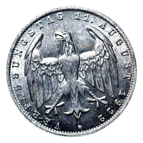 3 марки 1922, E, 3-я годовщина Веймарской конституции [Германия]