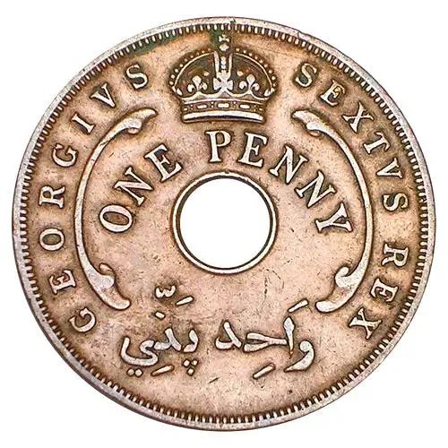 1 пенни 1952, без букв [Британская Западная Африка]