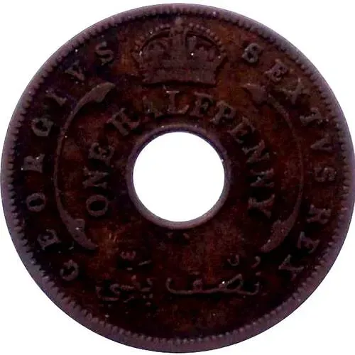 1/2 пенни 1952, KN, знак монетного двора: "KN" - Кингз Нортон Металл, Бирмингем [Британская Западная Африка]