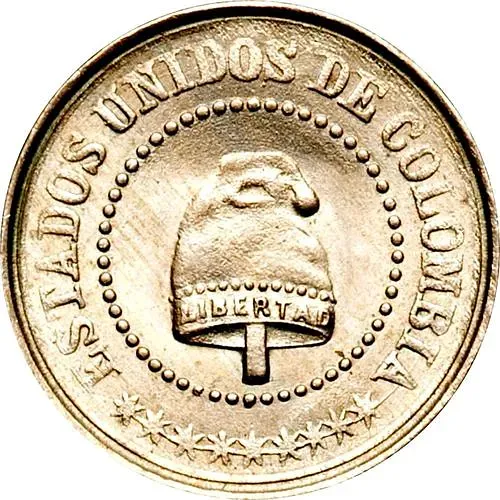 2½ сентаво 1881, Диаметр 14мм [Колумбия]