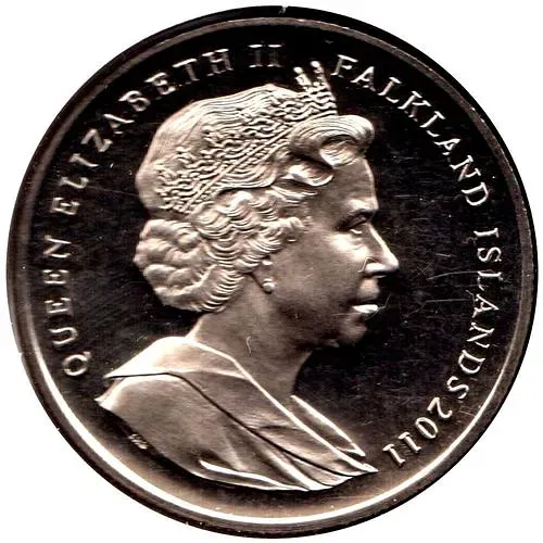 1 крона 2011, 85 лет со дня рождения Елизаветы II и 90 лет со дня рождения Принца Филиппа [Фолклендские острова]