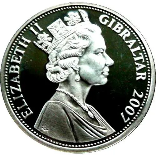 1 крона 2007, 60 лет свадьбе Королевы Елизаветы II и Принца Филиппа /Королевская карета/ [Гибралтар]