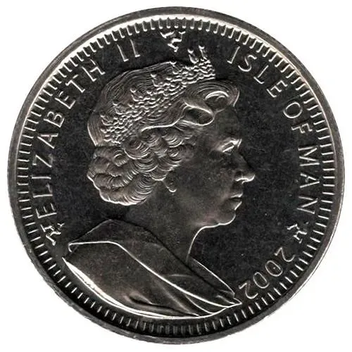 1 крона 2002, 50 лет правления Королевы Елизаветы II /шар и скипетр/ [Остров Мэн]