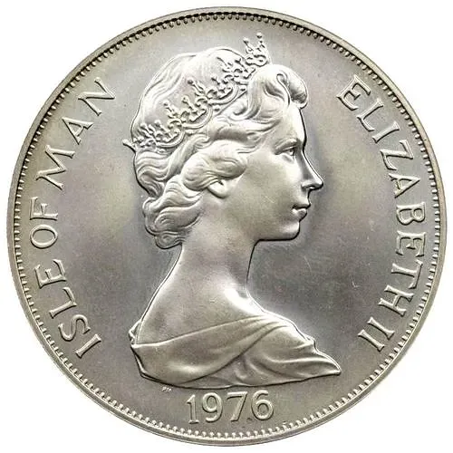 1 крона 1976, 200 лет независимости Америки, Мельхиор (медь-никель) [Остров Мэн]
