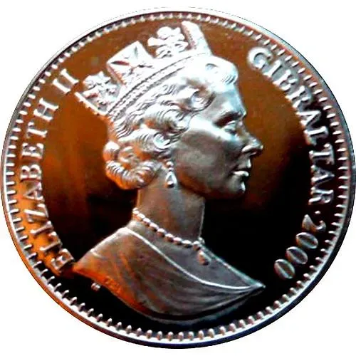 1 крона 2000, 100 лет со дня рождения Королевы-матери [Гибралтар]