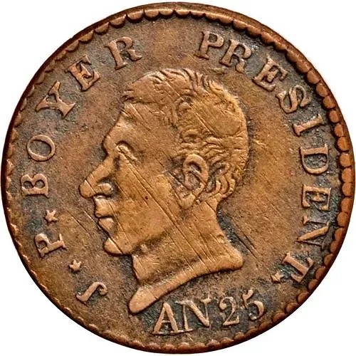 25 сантимов 1828, Медь [Гаити]