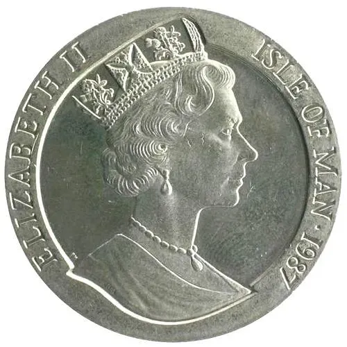 1 крона 1987, Регата Кубок Америки. Карта Австралии [Остров Мэн]