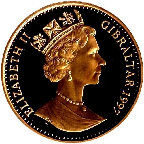 1 крона 1997, 50 лет свадьбе Королевы Елизаветы II и Принца Филиппа /Елизавета II и толпа/ [Гибралтар]