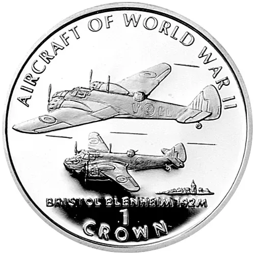 1 крона 1995, Авиация Второй Мировой войны - Bristol Blenheim 142 [Остров Мэн]