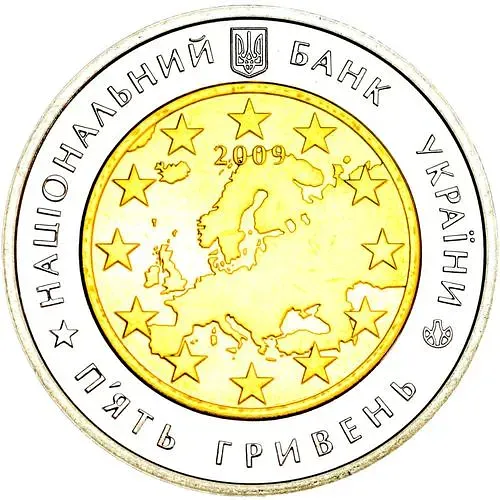 5 Hryvnias 2009, 60 Years of the Council of Europe [Ukraine]