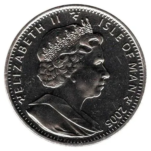 1 крона 2004, 200 лет Трафальгарскому сражению - Наполеон и Нельсон [Остров Мэн]