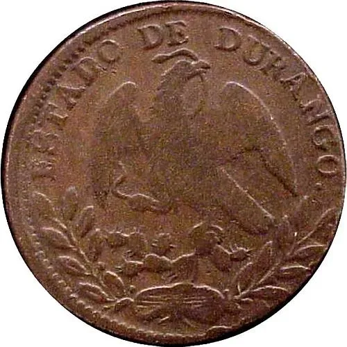 ¼ реала 1866, Герб Мексики на аверсе. "ESTADO" [Мексика]