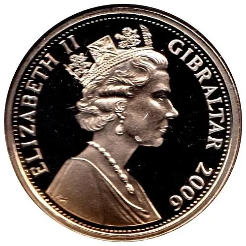 1 крона 2007, 60 лет свадьбе Королевы Елизаветы II и Принца Филиппа /Бюсты Елизаветы II и Филиппа/ [Гибралтар]