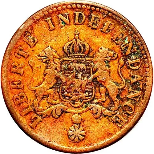 2 сантима 1850, Без AN47 на аверсе [Гаити]