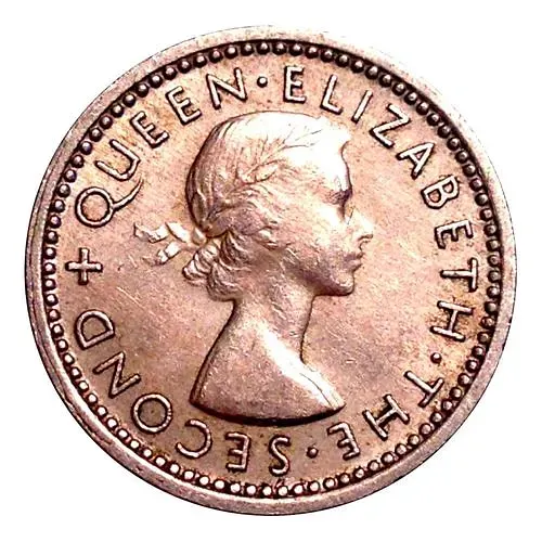 3 Pence 1956, No Shoulder Strap [New Zealand]