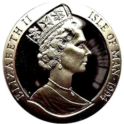 1 крона 1994, Чемпионат мира по футболу 1994, США /игрок бьет по мячу/ [Остров Мэн]