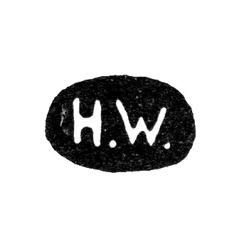 Master's Mark of Heinrich Wigström - Leningrad - initials "H.W."