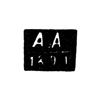 Moscow Assay Master's Mark - Anatoly Apollonovich Artsibashev - initials "AA" - 1891-1896