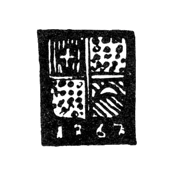 Kostroma City Hallmark 1867 "Cross and Crescent in a Shield Quartered"