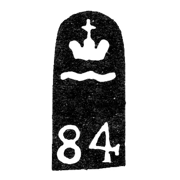 Kaluga City Hallmark 1870-1880 "Imperial Crown over a Wavy Line"