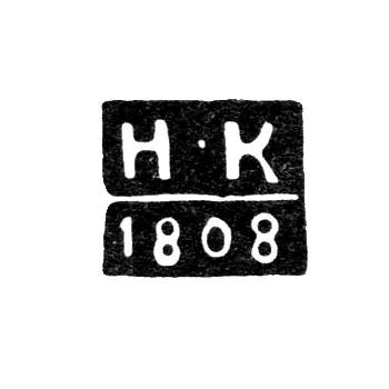 Assay Master's Mark of Kaluga - Nikifor Krasilnikov - initials "N-K" - from 1791