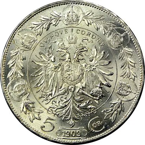 5 крон 1909, голова большая [Австрия / Австро-Венгрия]