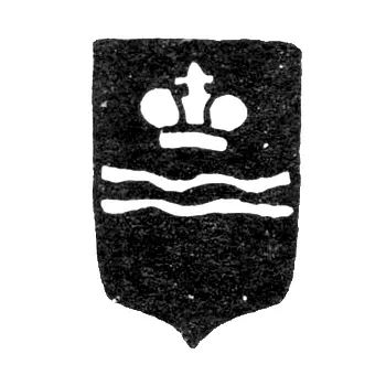 Городское клеймо Калуги конец 18 - начало 19 века "Императорская корона над двумя полосами"