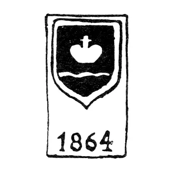 Городское клеймо Калуги 1864 г. "Императорская корона над волнистой полосой"