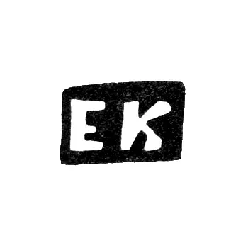 Клеймо мастера Комаров Евстафий Иванов - с. Подольское - инициалы "ЕК" - 1898 г.