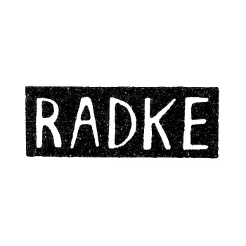 Master's Mark of Radke - Minsk - initials "RADKE" - 1892