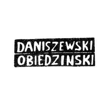 Клеймо мастера Данишевский И. - Вильно - инициалы "DANISZEWSKI" "OBIEDZINSKI" - 1860-1861 гг.