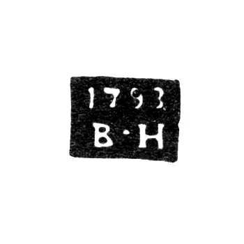 Assay Master's Mark of Vladimir - Vasily Gerasimovich Nechaev - initials "V-N" - 1778-1794