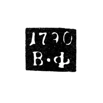 Клеймо неизвестного пробирного мастера Киева - инициалы "В-Ф" - 1790-1793 гг.