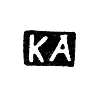 Master's Mark of Antriter Karl Vilhelmovich - Moscow - initials "KA" - 1858-1884