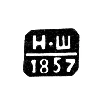 Tula Assay Master's Mark - Shul'ts Nikolai Ivanovich - initials "N-Sh" - 1854-1857