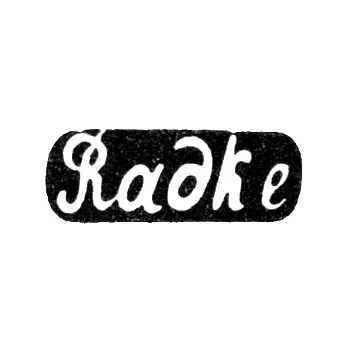 Maker's Mark of Radke - Minsk - initials "Radke" - 1892