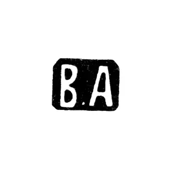 Клеймо мастера Андреев Василий Иванович - Москва - инициалы "В.А" - 1908-1917 гг.