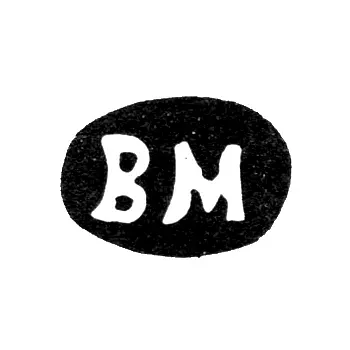 Клеймо мастера Маслов Василий Алексеев - с. Красное - инициалы "ВМ" - 1898 г.