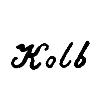 Master's Mark of Kolb Friedrich Joseph - Leningrad - initials "Kolb"
