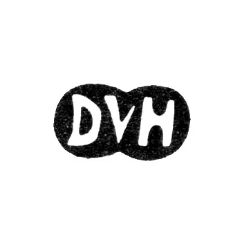 Клеймо мастера Хефкен Даниель Ульрих - Рига - инициалы "DVH" - 1711-1738 гг.