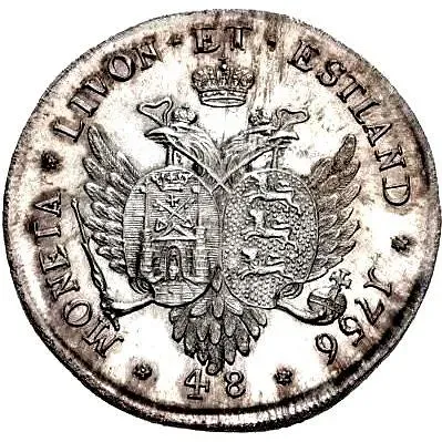 48 копеек 1756, ливонез, Новодел
