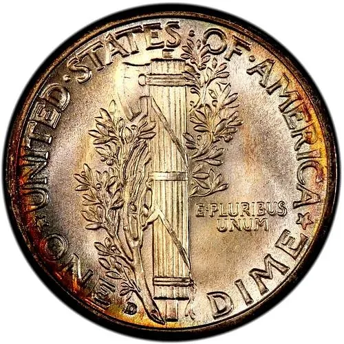 10 центов 1943, D, знак монетного двора "D" - Денвер [США]