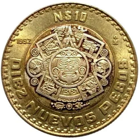 10 новых песо 1992 [Мексика]