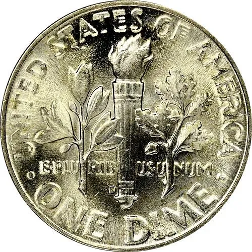 10 центов 1948, D, знак монетного двора "D" - Денвер [США]