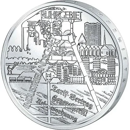 10 евро 2003, F, индустриальный пейзаж Рура [Германия]