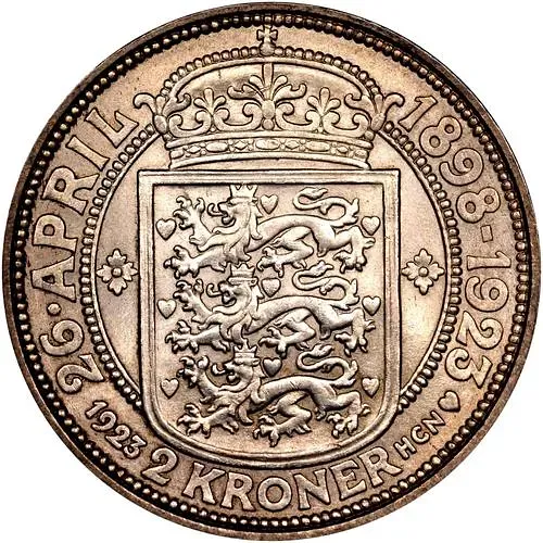 2 кроны 1923, серебряная свадьба [Дания]