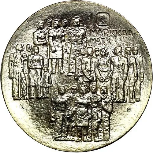 10 марок 1977, KH, 60 лет независимости [Финляндия]
