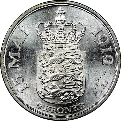 2 кроны 1937, Кристиан X [Дания]